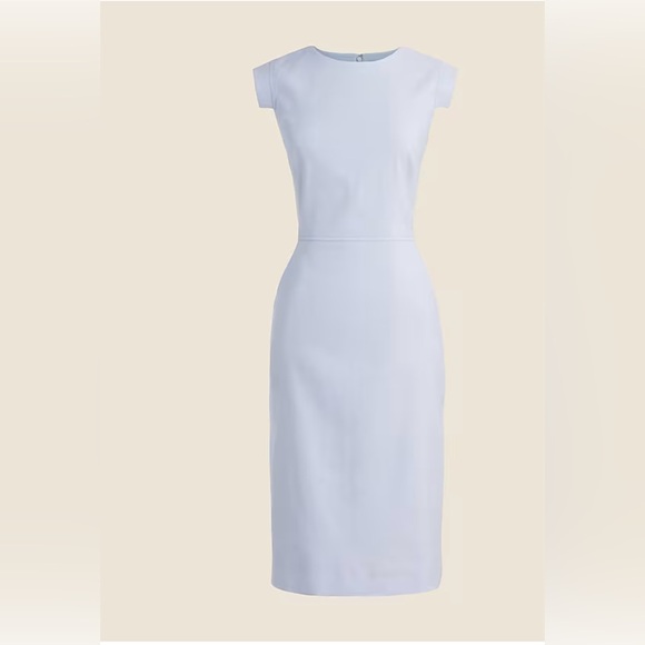 J Crew Resume Dress in Stretch Linen Pale Blue NWT Women’s size 6 Pocket Career - Picture 1 of 12